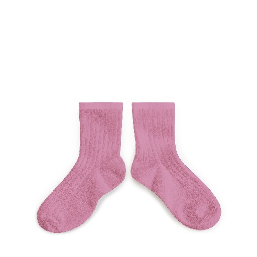 Kids shoe online Collegien short socks Short rose socks - Rose Bonbon