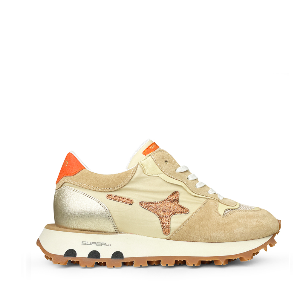 AMA BRAND - Sneaker in beige and gold