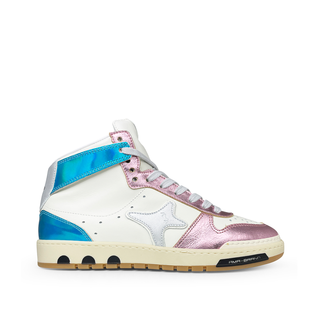 AMA BRAND - Sneaker in white, blue and lila