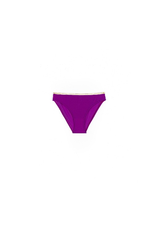 La Nouvelle Bikini Purple swimsuit with golden lining