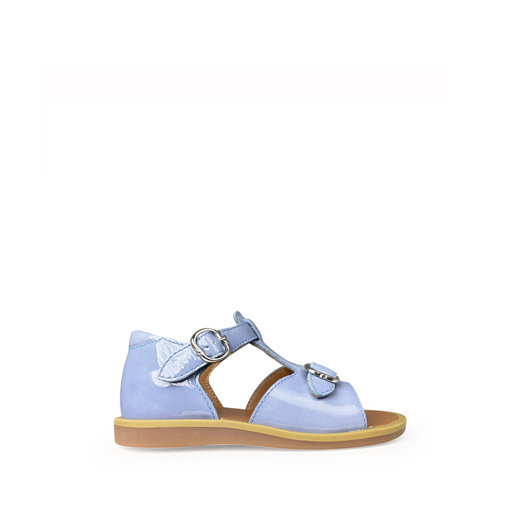 Pom d'api - Lavendel blauwe sandaal met gesloten hiel