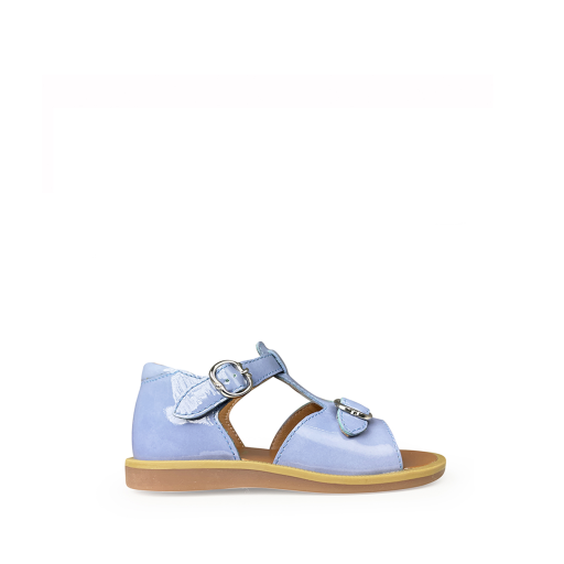 Kinderschoen online Pom d'api sandalen Lavendel blauwe sandaal met gesloten hiel
