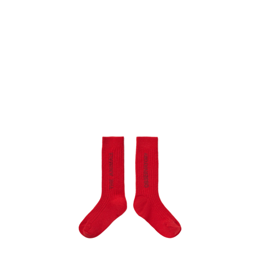 Kinderschoen online The Animals Observatory korte kousen Rode sokken met logo tekst
