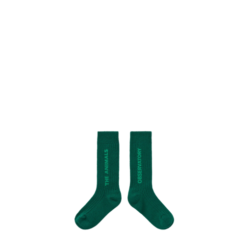 Kinderschoen online The Animals Observatory korte kousen Groene sokken met logo tekst