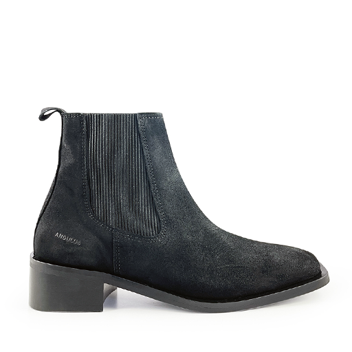 Kids shoe online Angulus short boots Black suède boot