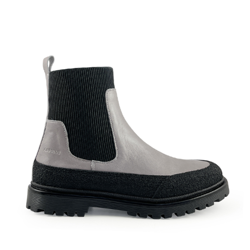 Kids shoe online Angulus short boots Chelsea boot with track sole black/lavender
