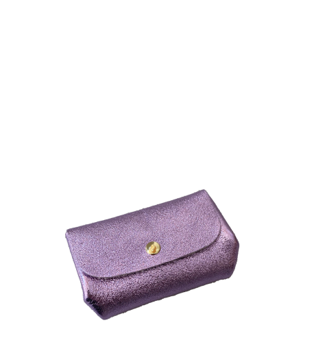 Kids shoe online Anna Pops wallet Anna Pops - metallic purpel wallet with push button