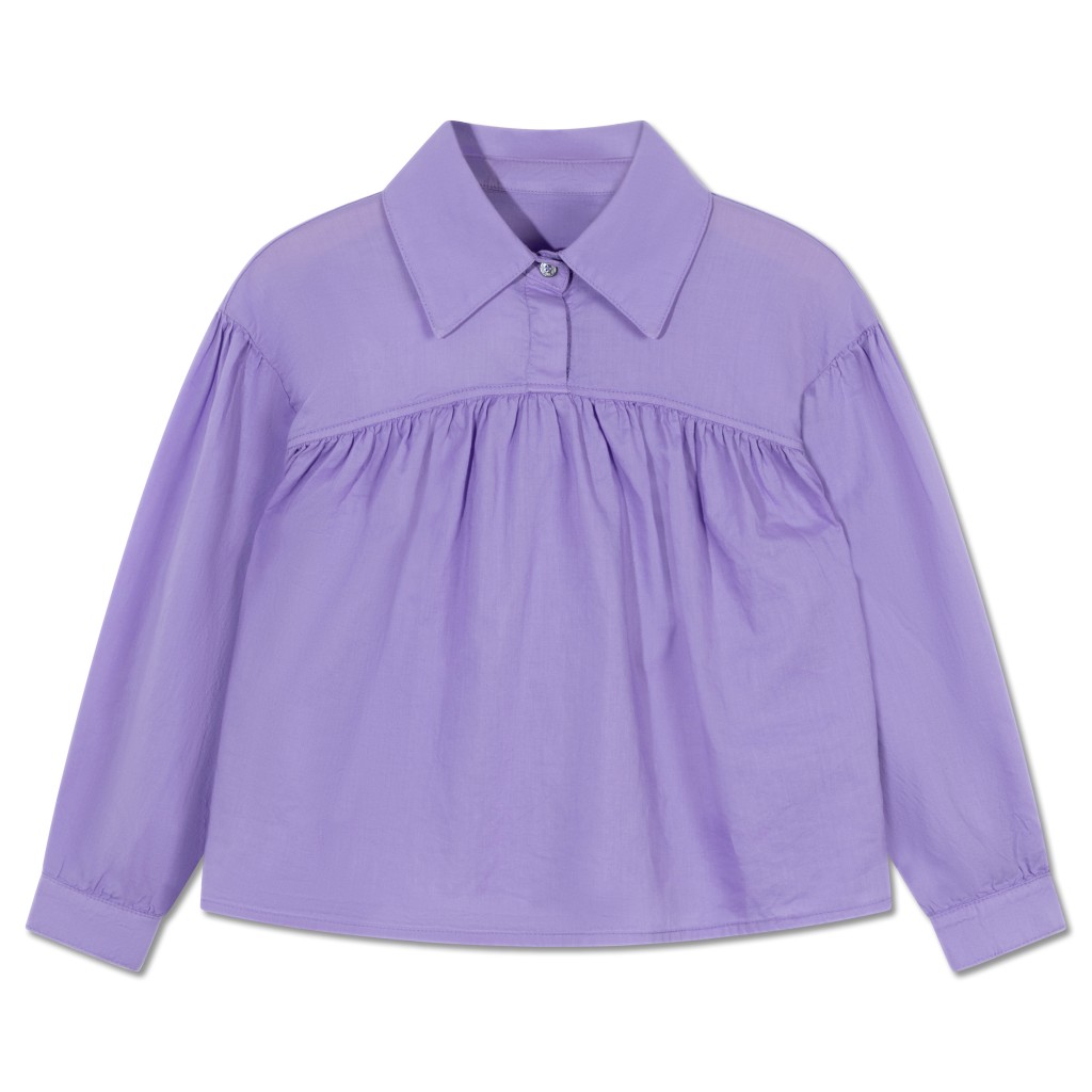 Repose AMS - Violet blouse with shirt collar