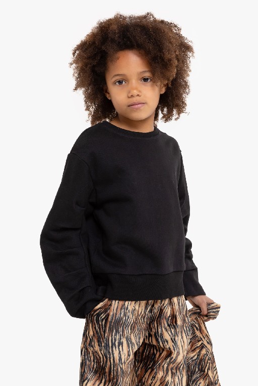 Simple Kids sweaters Zwarte sweater met detail aan mouw