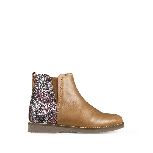 Kids shoe online Beberlis short boots Brown short with glitter