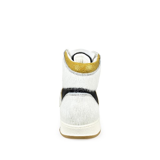Ocra trainer Mid-height white sneaker with pony hair