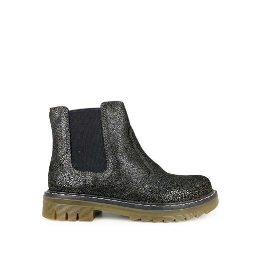 Kids shoe online Pom d'api short boots Black chelsea glitter boot