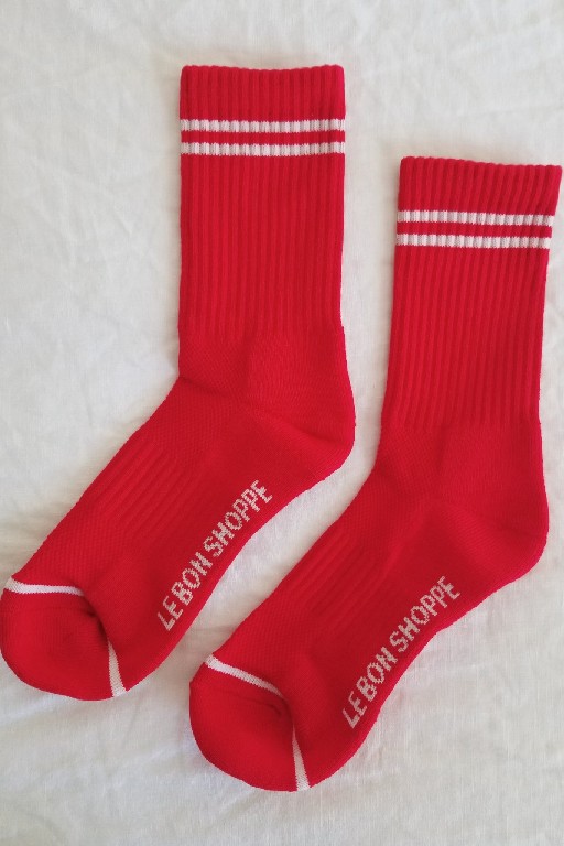 Le Bon Shoppe korte kousen Le Bon Shoppe - Boyfriend Socks rood