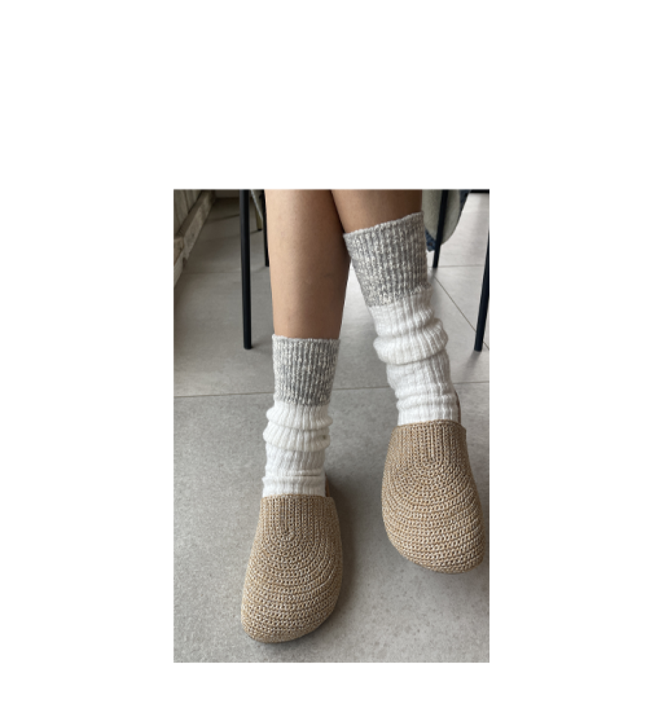 Le Bon Shoppe - Le Bon Shoppe - color block cottga sock - wit/grijs