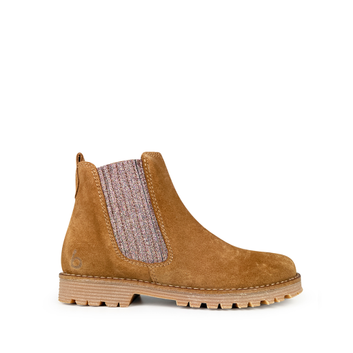 Kids shoe online Beberlis short boots Short brown boot with glitter stretcher