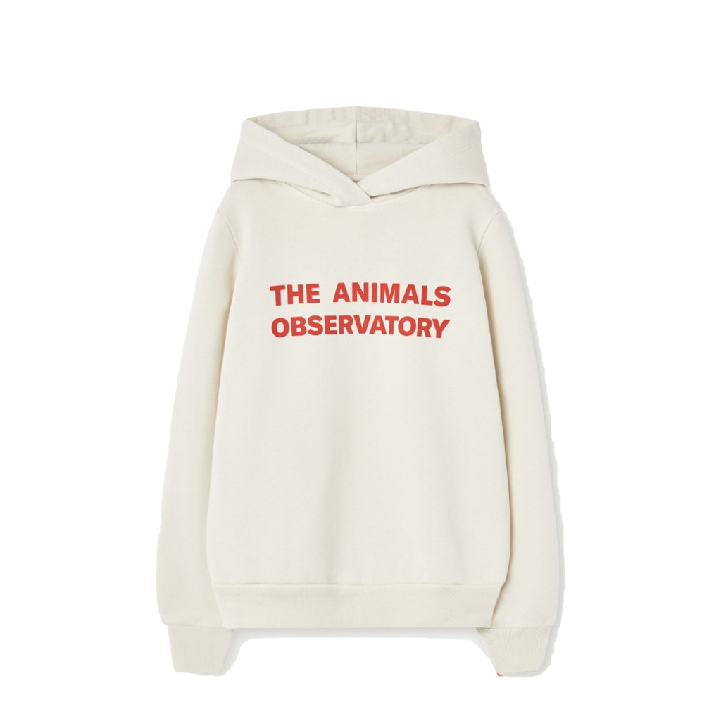 The Animals Observatory sweaters Witte hoodie met rood logo
