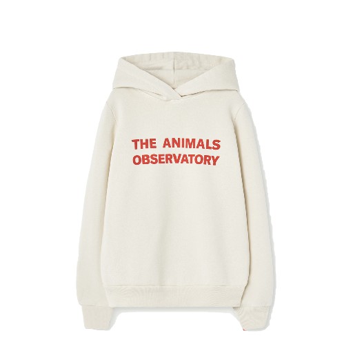Kinderschoen online The Animals Observatory sweaters Witte hoodie met rood logo