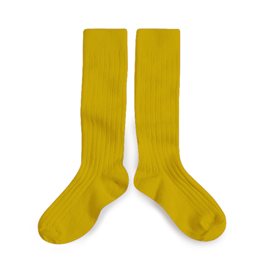 Kinderschoen online Collegien kniekousen Kniekous geel - Kiwi Doré