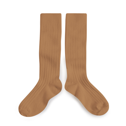 Kids shoe online Collegien knee socks Knee socks caramel - Caramel au beurre salé