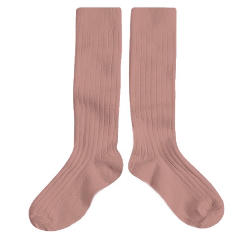 Kids shoe online Collegien knee socks Knee socks pink - Bois de Rose