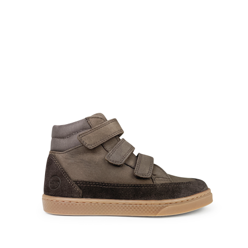 Kids shoe online 10IS trainer Dark brown high nubuck velcro sneaker