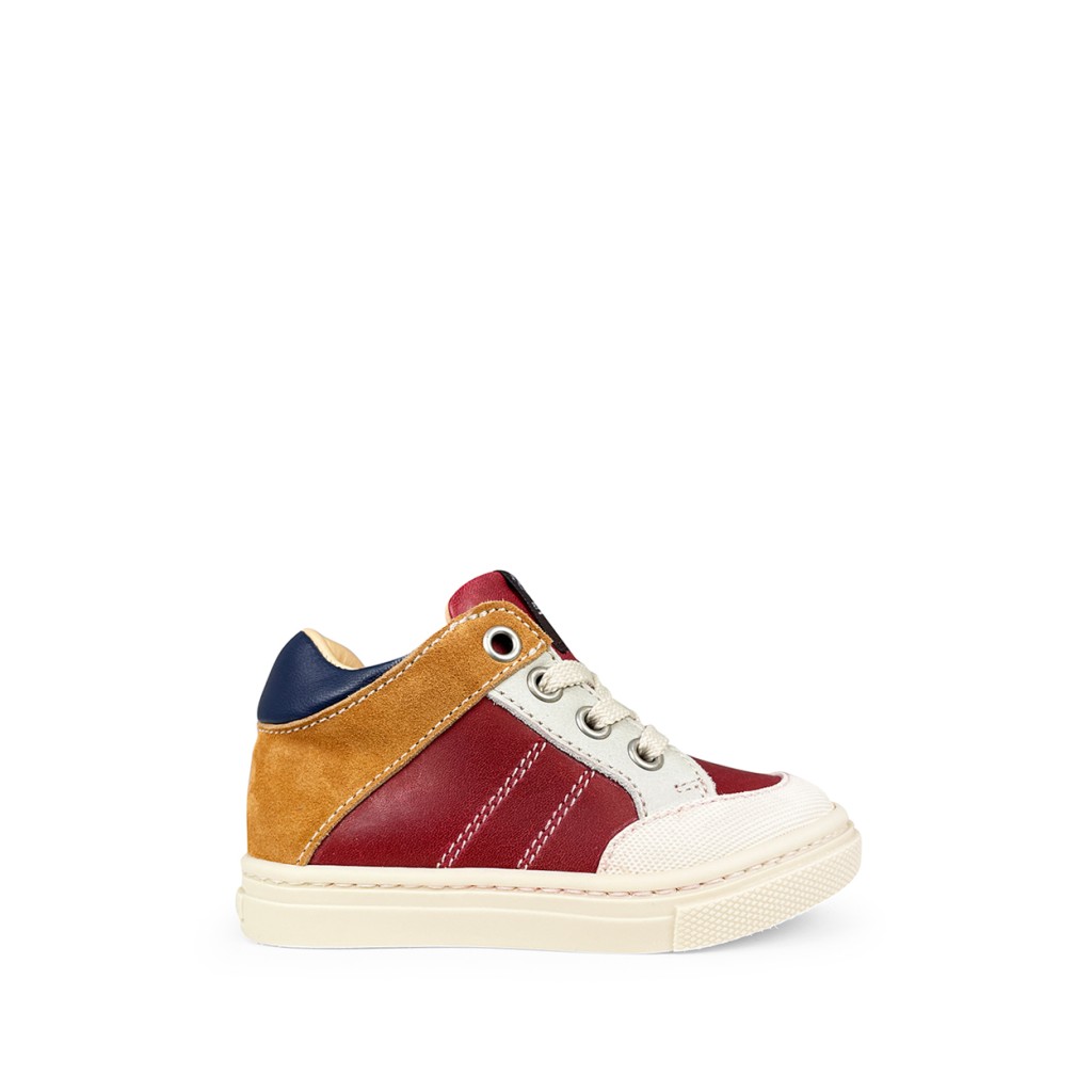 Rondinella - Rode sneaker met multicolor accenten