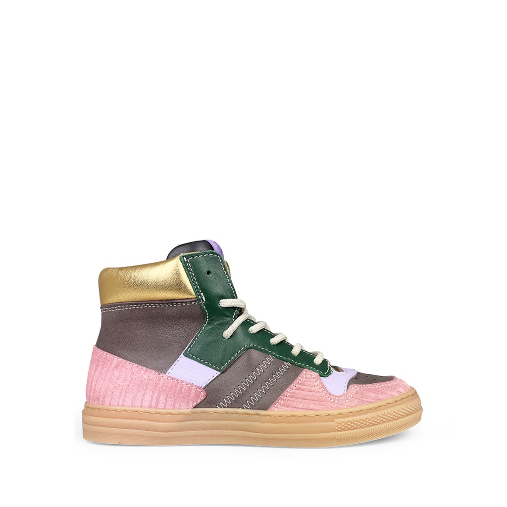 Rondinella - Bruin en roze sneaker