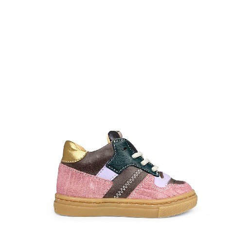 Kinderschoen online Rondinella sneaker Roze en bruine sneaker