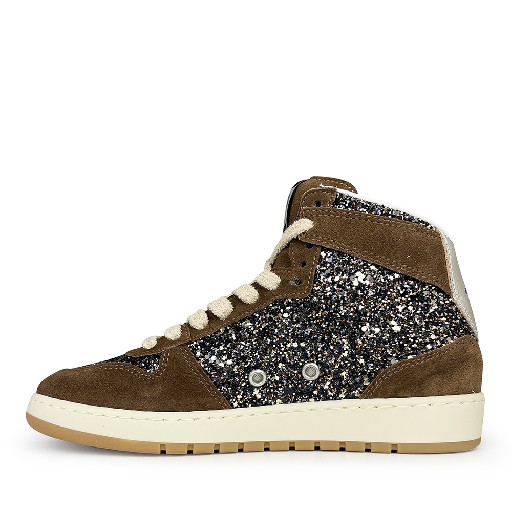 AMA BRAND trainer Sneaker in brown and glitter