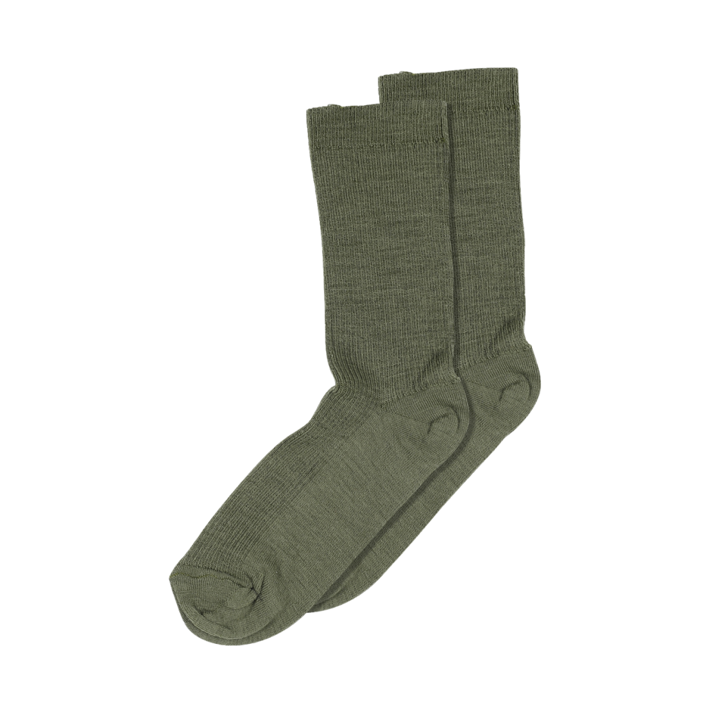 mp Denmark - Fine wool rib socks Mosstone