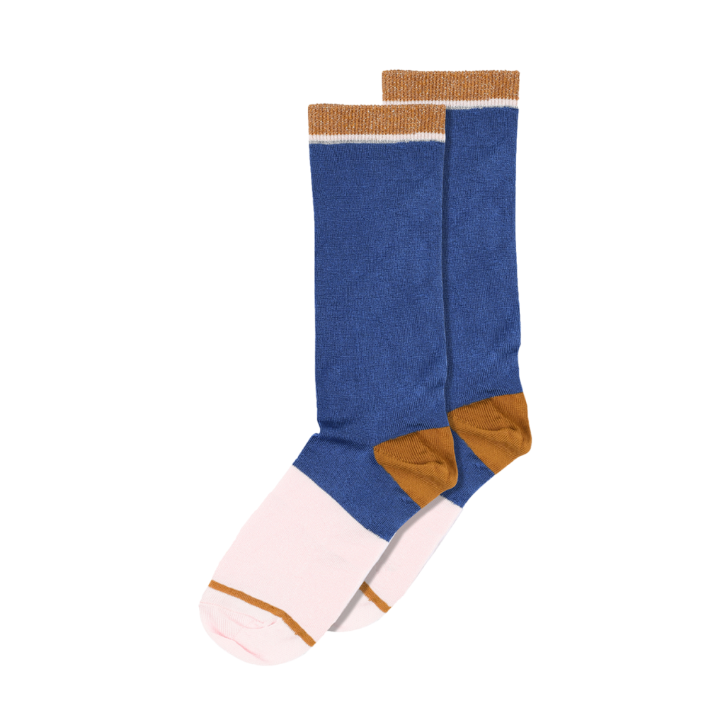 mp Denmark - Socks with stripes and glitter multi colour blue