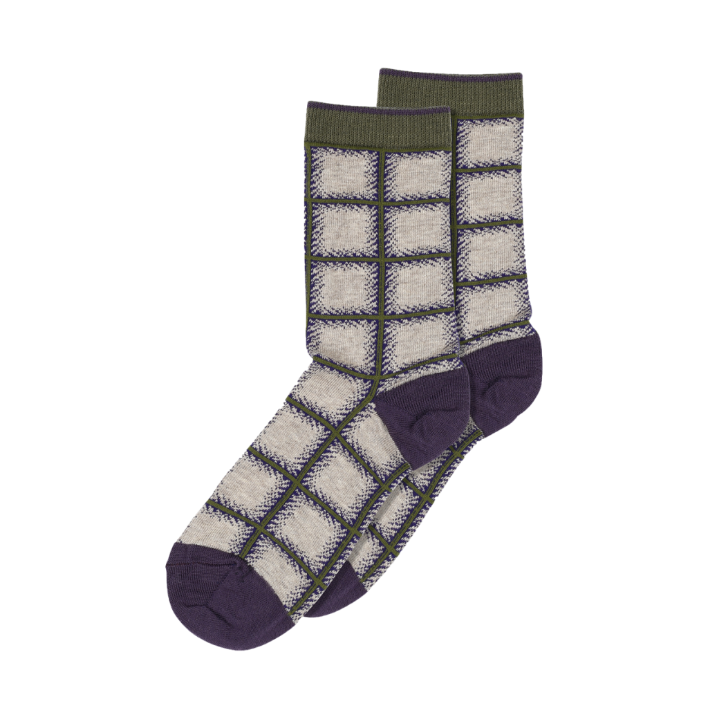 mp Denmark - Socks with multi-color patches in light brown