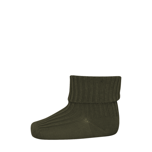 Kids shoe online mp Denmark short socks Fine wool rib socks Ivy Green