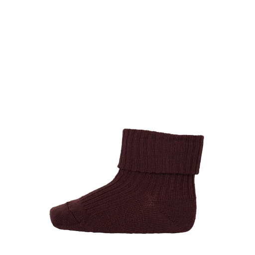 Kids shoe online mp Denmark short socks Fine wool rib socks Ivy Wine Red