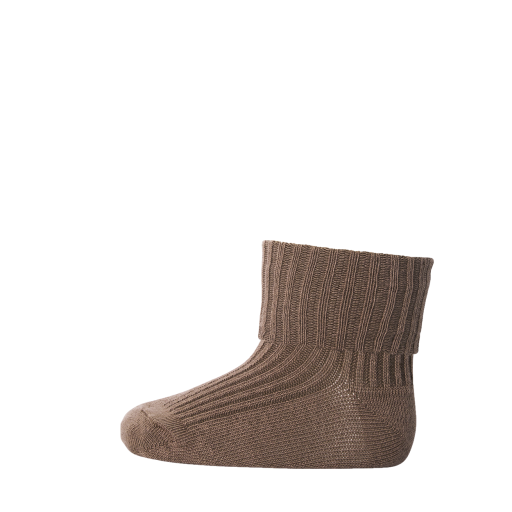 Kinderschoen online mp Denmark korte kousen Fijne wollen rib sokken bruin