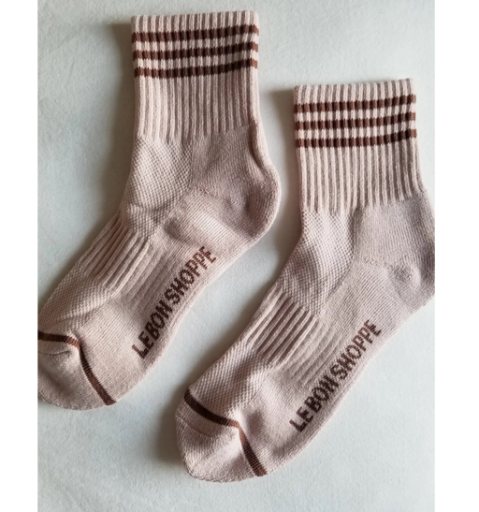 Kinderschoen online Le Bon Shoppe korte kousen Le Bon Shoppe - Girlfriend Socks oudroze/bruin