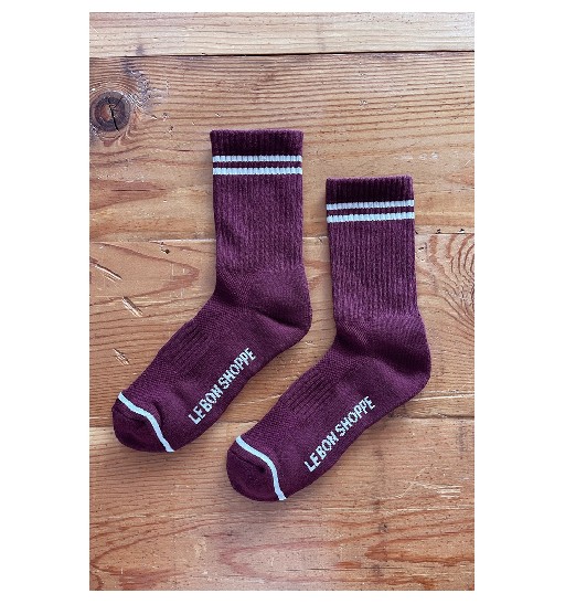 Kids shoe online Le Bon Shoppe short socks Le Bon Shoppe - Boyfriend Socks MAROON