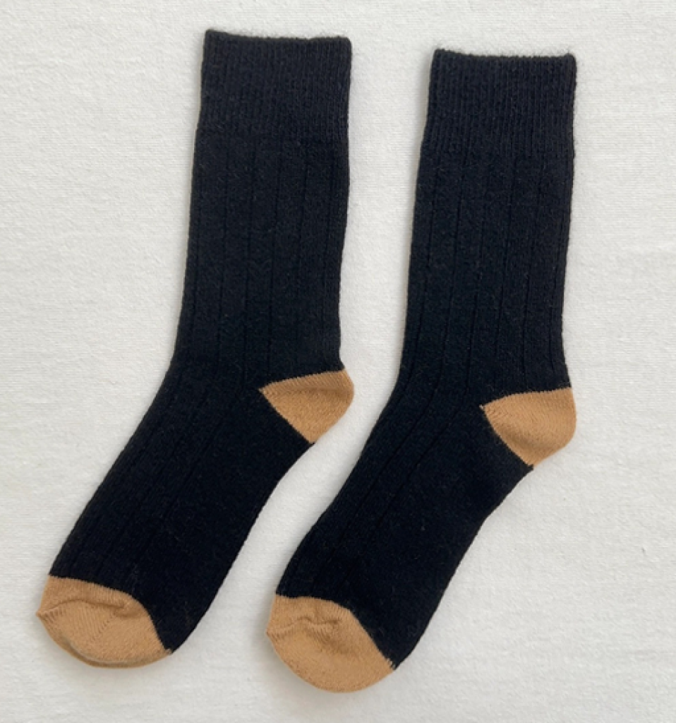Le Bon Shoppe - Le Bon Shoppe - cashmere classic socks zwart/camel