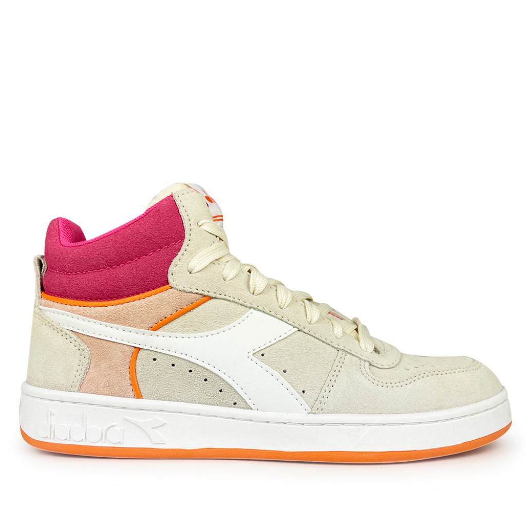Diadora - Beige sneaker with pink accents