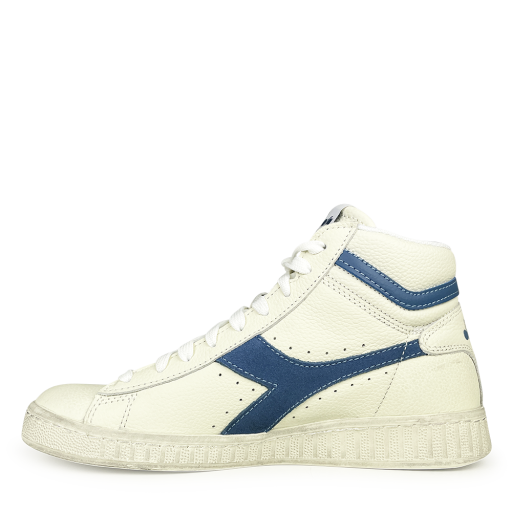 Diadora trainer Semi-high white sneaker with blauw logo