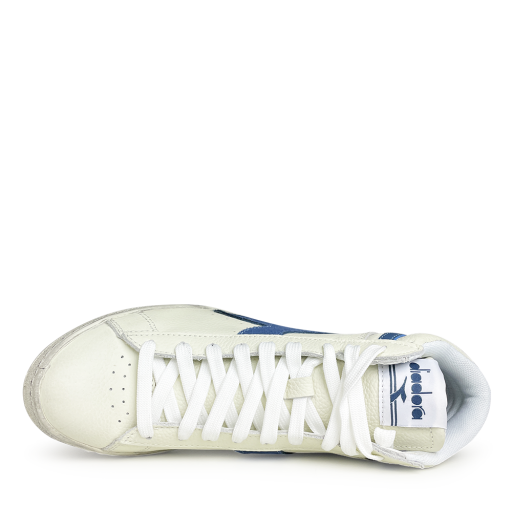 Diadora trainer Semi-high white sneaker with blauw logo