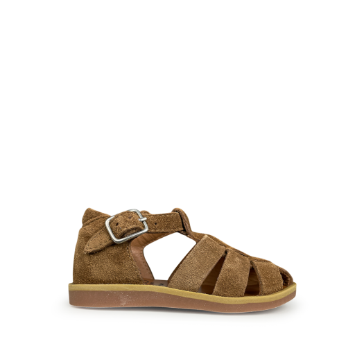 Kids shoe online Pom d'api sandals Sandal brown velour