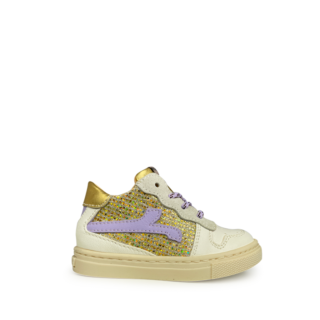 Rondinella - Sneaker glitter gold and lilac