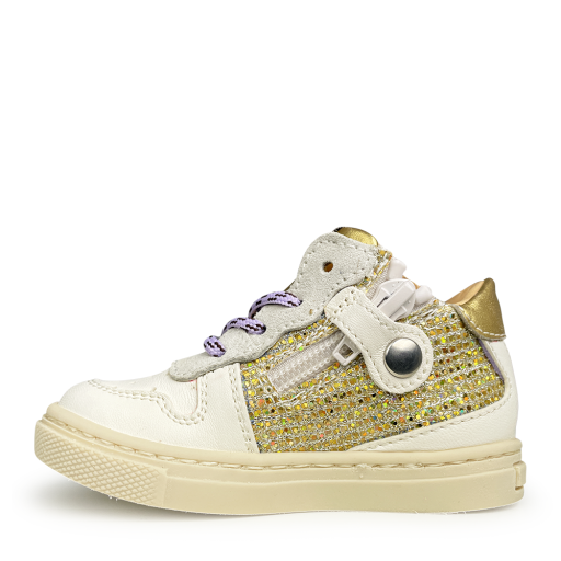 Rondinella first walkers Sneaker glitter gold and lilac