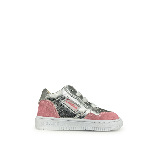 Kinderschoen online Shoesme eerste stappers Pre-sneaker zilver en roze