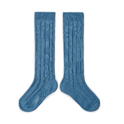 Kids shoe online Collegien knee socks Knee socks with pattern blauw - blue Azur