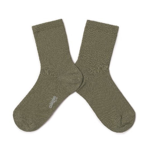 Kids shoe online Collegien short socks Paul - Short ribbed socks in Scottish yarn sauge