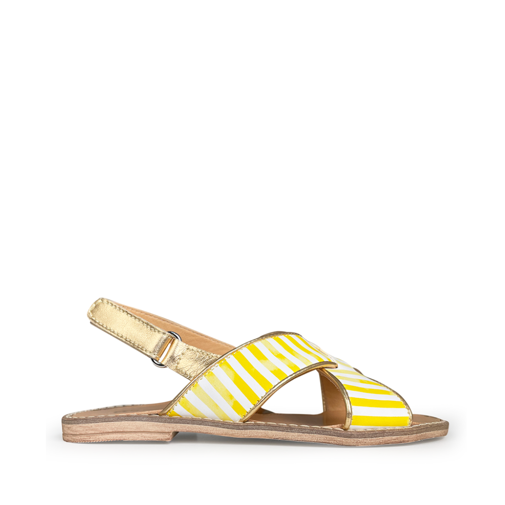 Rondinella - Sandaal wit-geel en goud