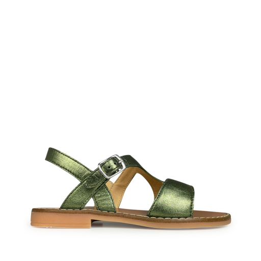 Kinderschoen online Clotaire sandalen Metallic olijfkleurige sandaal