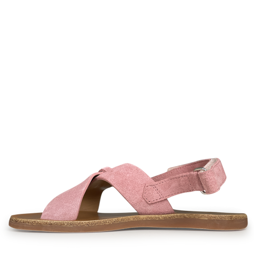 Pom d'api sandals Sandal pink velvet crossed straps